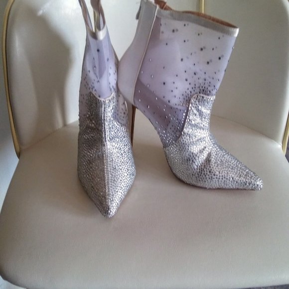 Ericdress White Rhinestone Patchwork Stiletto Heel - Picture 4 of 7